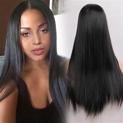 [17 Off] 2020 Middle Part Straight Heat Resistant Long