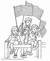 July Coloring Pages 4th Parade Fourth Print Memorial Veterans Kids Printable Color Sheets Children Military Patriotic Labor Flag Usa Independence sketch template