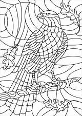 Colorare Vitrail Adultos Vetro Aigle Vidrieras Vitraux Glasmalerei Colorato Eagle Malbuch Erwachsene Adulti Coloriage Colorier Justcolor Magnifique Benton Coloriages sketch template