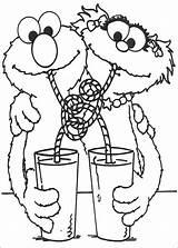 Sesamo Sesame Elmo Coloriage Verre Colorir Boivent Rua Imprimir Imprimer Strasse Ausmalbilder Rosita Amie Puppet Milkshake Colorier Trickfilmfiguren Abelardo Montoya sketch template