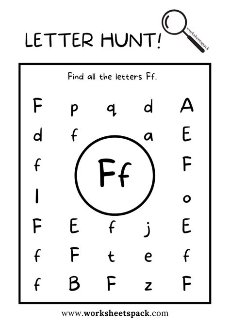 find  letter  worksheet alphabet  hunt activity  printable