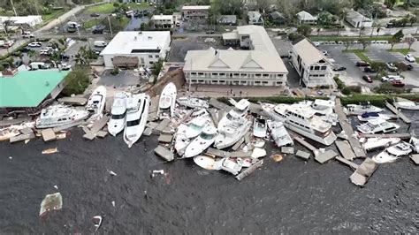 drone footage shows hurricane damage  fort myers youtube