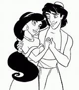 Coloring Aladdin Jasmine Pages Disney Princess Movie Gif Popular Hugs sketch template
