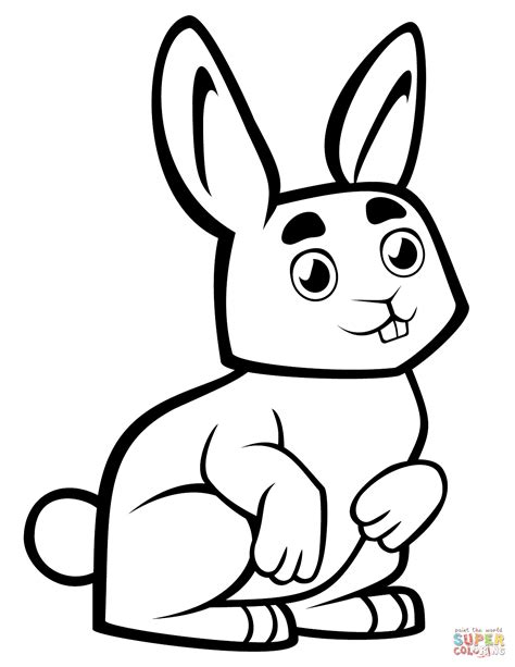 coloriage petit lapin mignon style dessin anime coloriages