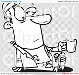 Homeless Clip Holding Sitting Outline Cup Illustration Cartoon Man Rf Royalty Toonaday sketch template