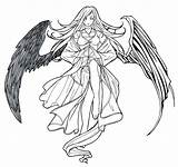 Angel Fallen Lineart Drawing Coloring Anime Drawings Line Angels Easy Wings Manga Deviantart Getdrawings sketch template