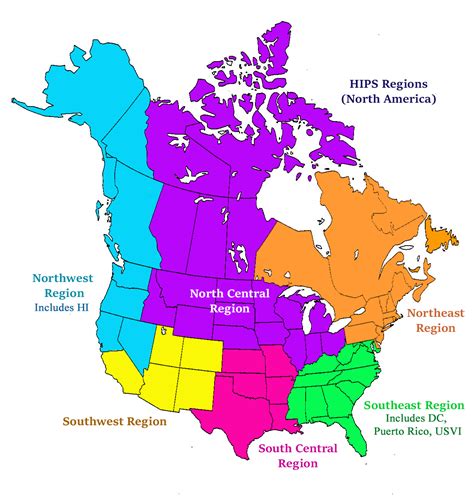 regional map  north america time zones map