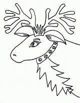 Reindeer Coloringhome Renne sketch template