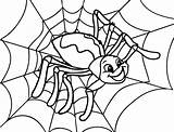 Spider Coloring Pages Scary Getcolorings Happy sketch template