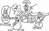 Colorare Banda Coelho Rabbits Marching Musicale Getcolorings Pagani sketch template