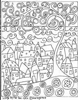 Coloring Pages Karla Gerard Patterns Rug Paper Village Sea Folk Choose Board Embroidery Visit Hooking sketch template