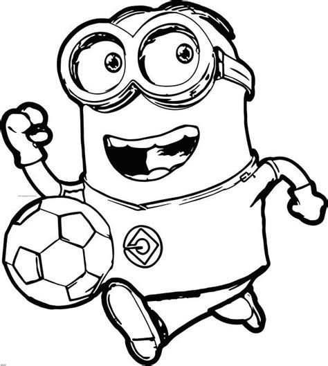 minion soccer coloring page coloring pages