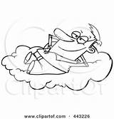 Daydreaming Cartoon Man Cloud Toonaday Outline Royalty Illustration Rf Clip Poster Print Clipart sketch template