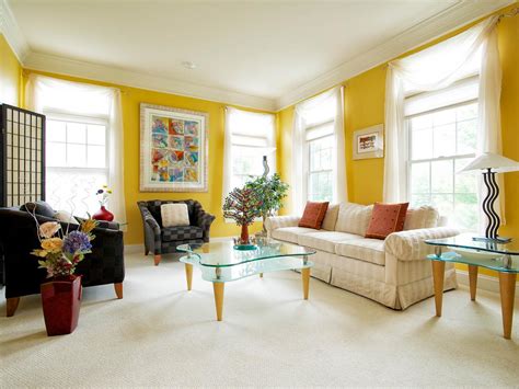 yellow living room  hgtv