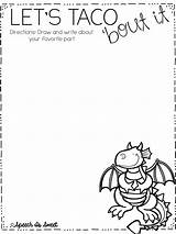 Tacos Dragons Coloring Printables Sheet Pages Freebie Plus Template sketch template