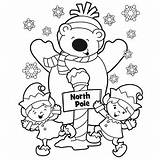 Coloring Pages Christmas Pole North Winter Printable Polar Sled Bear Kids Sheet Color Parties Birthday Great Fun Santa Family Time sketch template