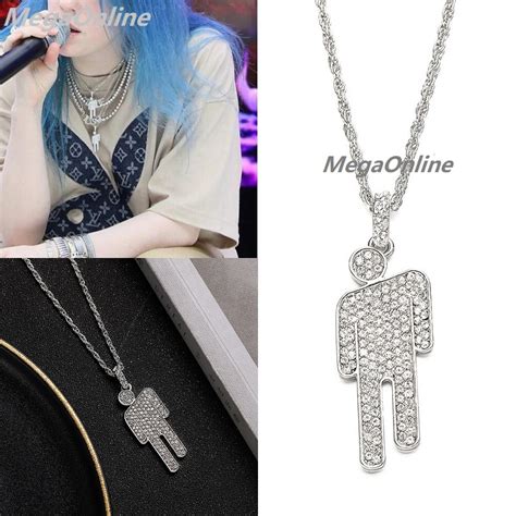 billie eilish blohsh pendant necklace crystal charms earrings woman cosplay ebay