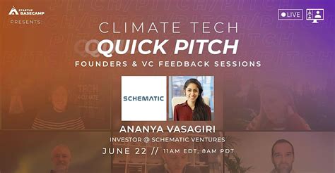 quick pitch climate tech founders vc feedback   schematic ventures june