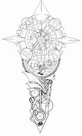 Tattoo Steampunk Sleeve Line Tattoos Designs Clock Wiring Drawings Drawing Cyberpunk Tempus Diagram Deviantart Biomechanical Leg Board Women Geometric Stencils sketch template