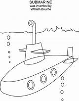 Submarine Coloring Printable Print Pages Inventions Pdf Open  sketch template