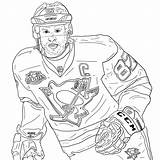Penguins Crosby Sidney Sketch Players Nhl sketch template