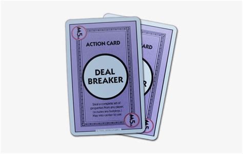 deal breaker action card monopoly deal cards  png