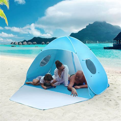 icorer extra large pop  instant portable outdoors   person beach cabana tent sun shade