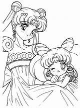 Sailor Moon Coloring Pages Cute Chibi Anime Serenity Easy Queen Print Loving Little Kids Kolorowanki Princess Printable Kid Luna Color sketch template