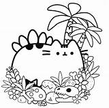 Pusheen Coloring Pages Simple Cat Boys Printable Wonderful Lineart Albanysinsanity sketch template