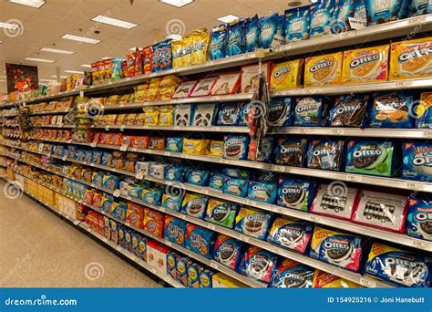 cookie aisle   grocery store editorial photo image  chips customer