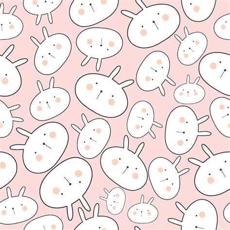 premium vector seamless pattern rabbit face