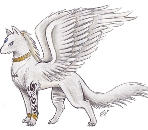 Download Awesome Drawings Anime Wolf With Wings Wolf With