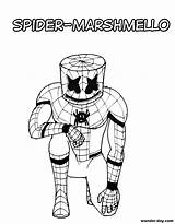 Marshmello Fortnite Pages Spiderman sketch template