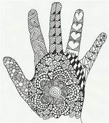 Zentangle Hand Patterns Hands Easy Coloring Zentagle Designs Zen Doodle Knitting Pages Board Henna Ii Colouring Choose sketch template
