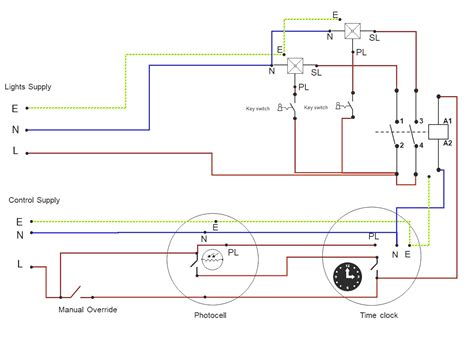 wiring diagram  photocell  timeclock wiring draw  schematic
