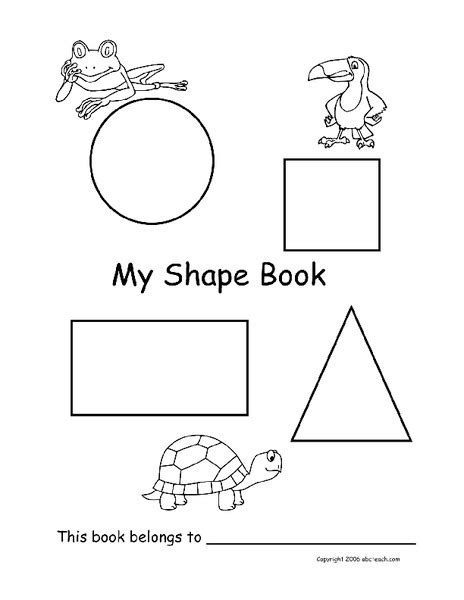 shape book worksheet  kindergarten st grade lesson planet