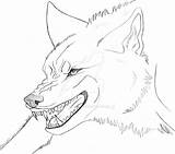 Wolf Growling sketch template
