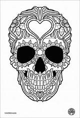 Coloring Pages Skull Adult Para Sugar Colorear Tattoo Dibujos Skulls Colouring Dead Printable Muertos Los Mandala Dia Dibujo Tattoos Color sketch template
