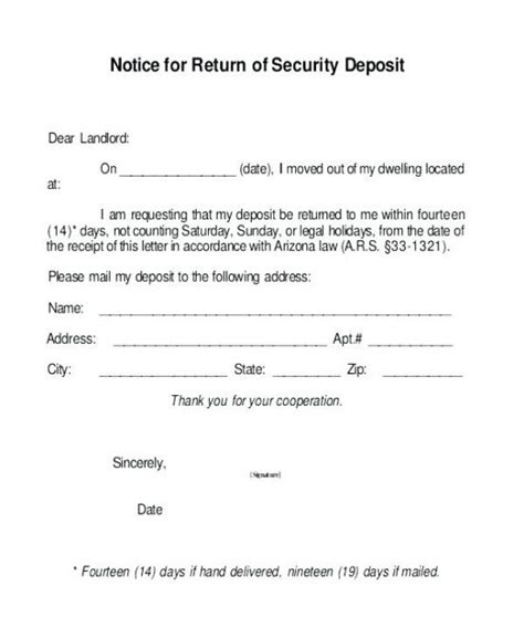 security deposit refund invoice template invoice