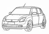 Coloring Suzuki Swift Pages Printable Drawing Main Color Supercoloring Puzzle sketch template