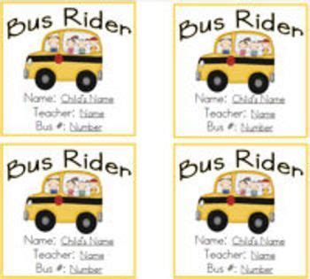 school bus  tags printable included   listing  editable