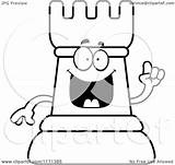 Rook Chess Mascot Smart Clipart Cartoon Idea Cory Thoman Outlined Coloring Vector sketch template