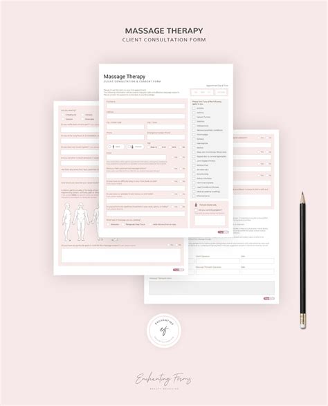 massage therapy consultation  consent forms client intake etsy uk