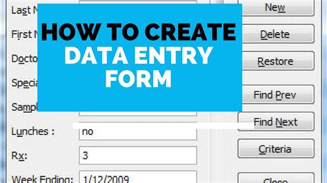 How To Create Data Entry Form In Microsoft Excel Youtube