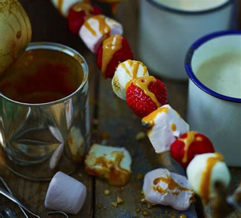marshmallow and strawberry kebabs recipe bbc good food