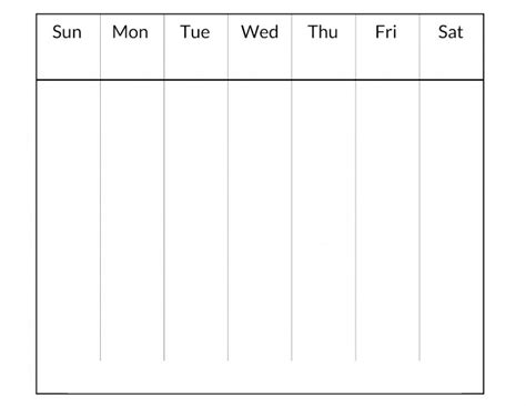 blank work week calendar template