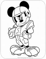 Mickey Coloring Mouse Pages Football Disney Pdf Standing sketch template