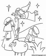 Coloring Shepherds Nativity Pages Printable sketch template
