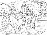 Jesus John Coloring Baptised sketch template