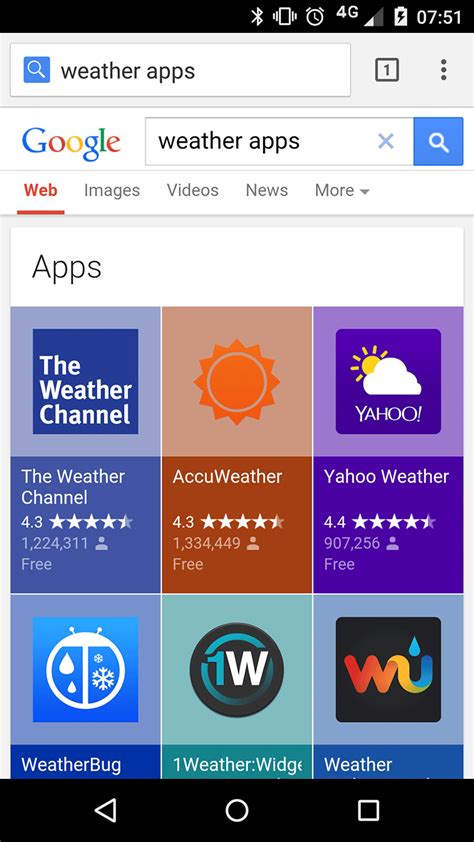 google mobile search   design  app results